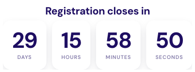 Countdown timer in the Glass style — real screenshot from the EventNook toolkit