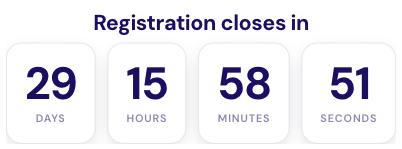 Countdown timer in the Light style — real screenshot from the EventNook toolkit